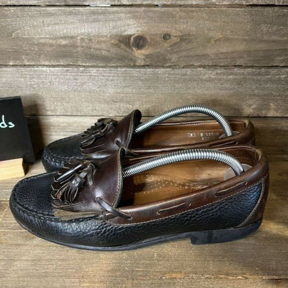 Mens Allen Edmonds Nashua Leather Kilt Tassel Slip On Loafers Shoes Size 9 D GUC - Picture 2 of 6